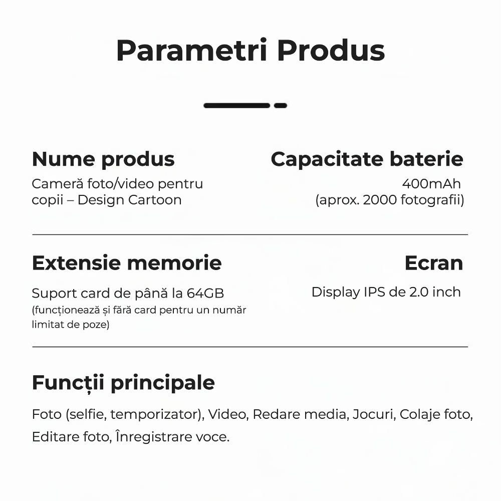 Cameră foto instant pentru copii