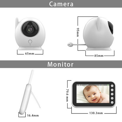 Baby monitor video 4,3" cu cameră rotativă