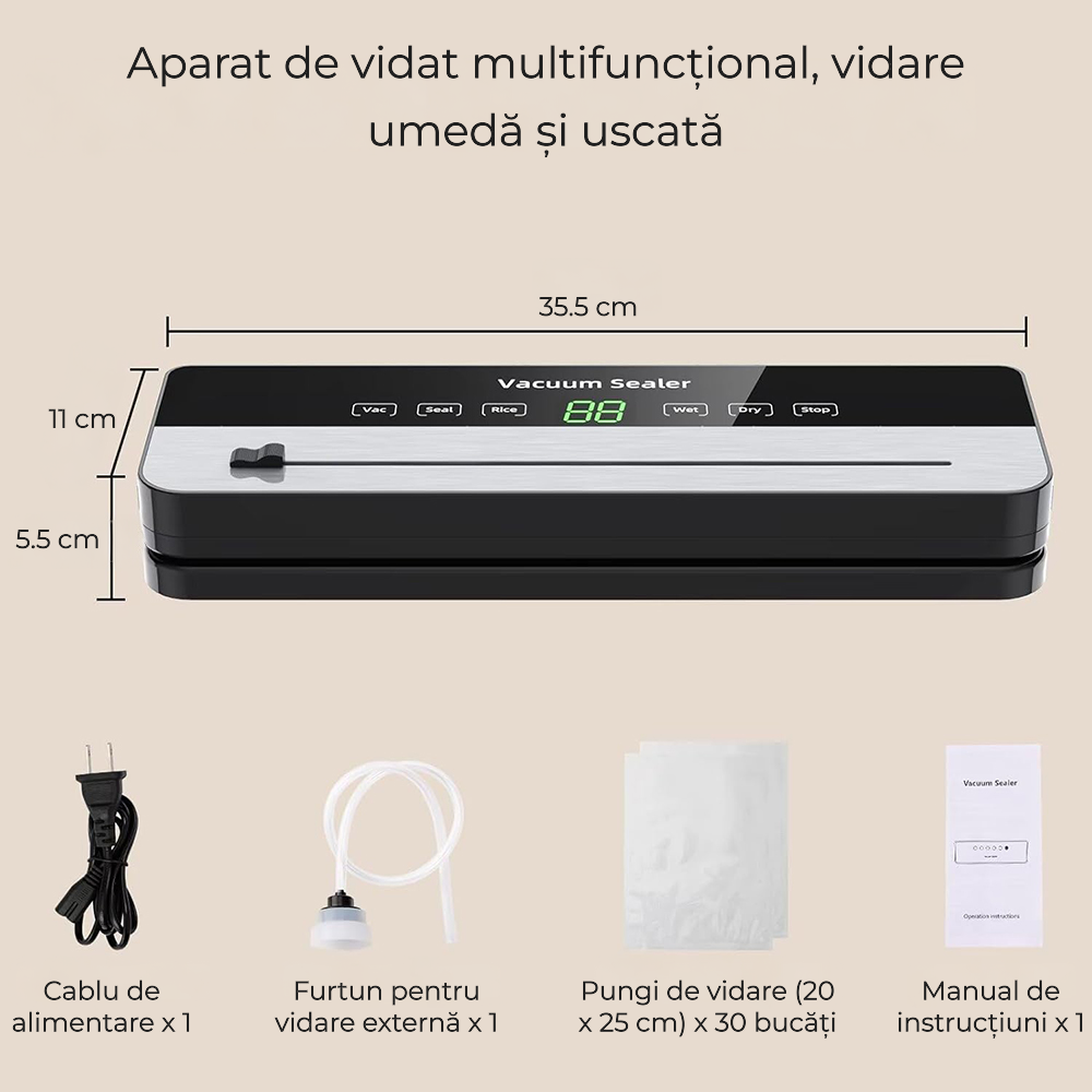 Aparat de vidat alimente