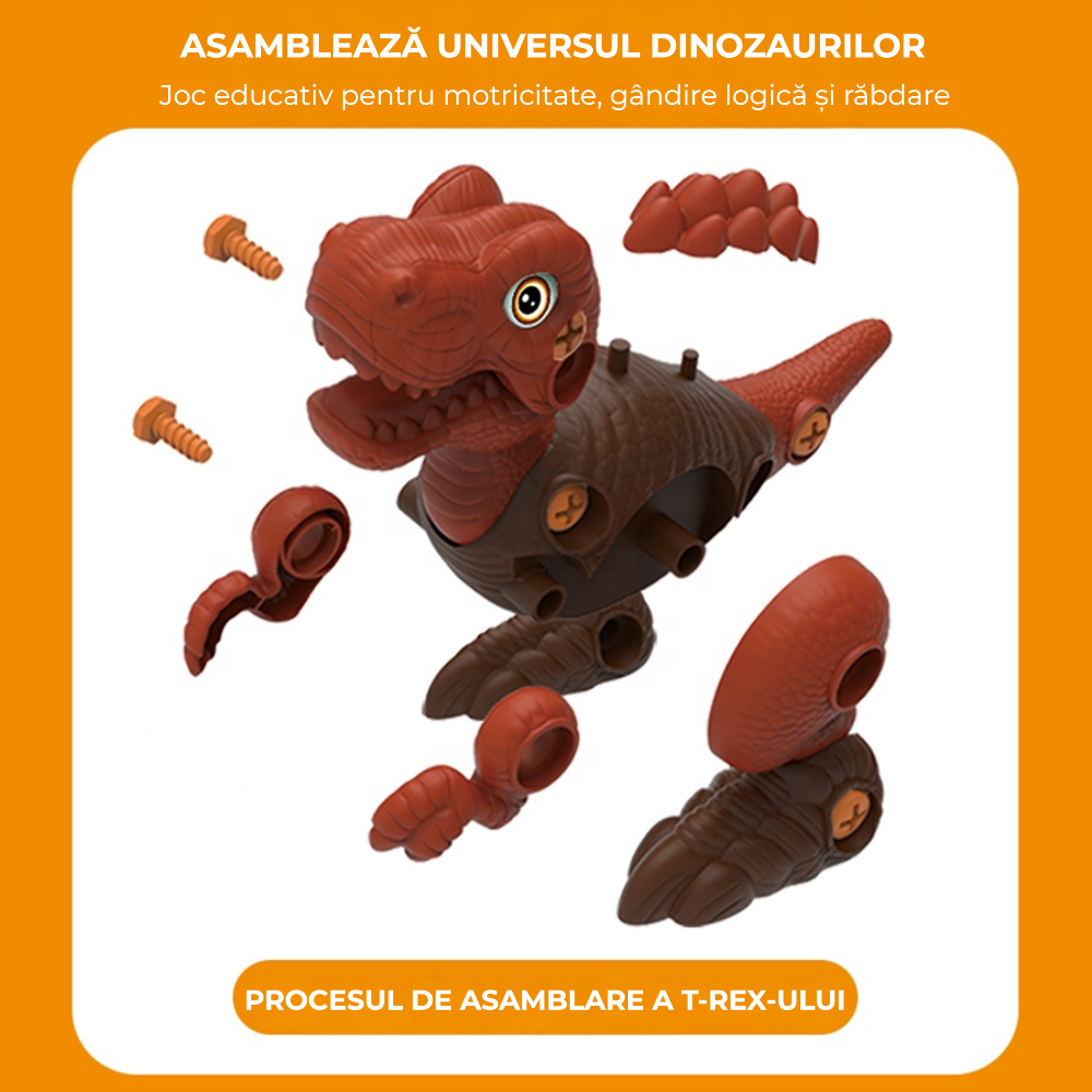 Dinozaur 3D de construit cu bormașină