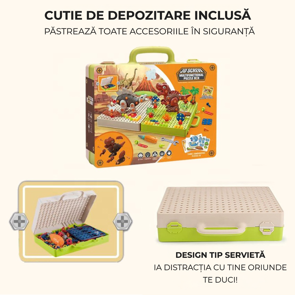 Dinozaur 3D de construit cu bormașină