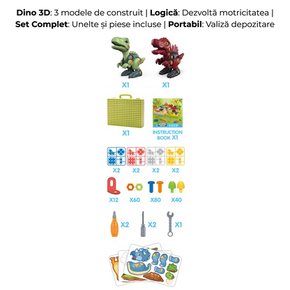Dinozaur 3D de construit cu bormașină