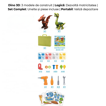 Dinozaur 3D de construit cu bormașină