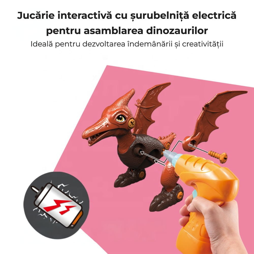 Dinozaur 3D de construit cu bormașină