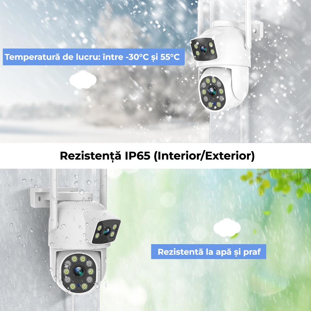 Cameră de supraveghere WiFi rotativă 360°