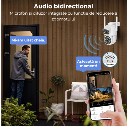 Cameră de supraveghere WiFi rotativă 360°