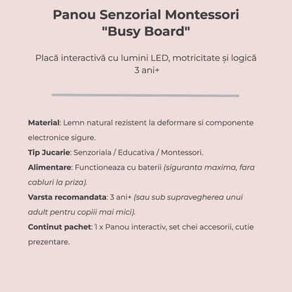 Placă senzorială Busy Board Montessori
