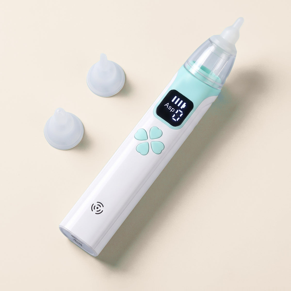 Aspirator nazal electric pentru bebeluși, cu capete de silicon, culoare: verde