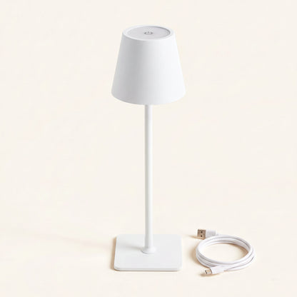 Lampă de masă LED reîncărcabilă albă, cu cablu de încărcare USB-C 