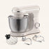 Mixer planetar alb cu bol din inox, capac antistropire, tel, cârlig și paletă 