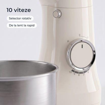 Selectorul rotativ cu 10 viteze al mixerului planetar alb 