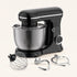 Mixer planetar negru cu bol din inox, capac antistropire, tel, cârlig și paletă 