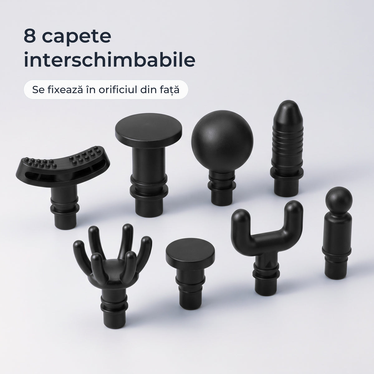Cele 8 capete de masaj interschimbabile