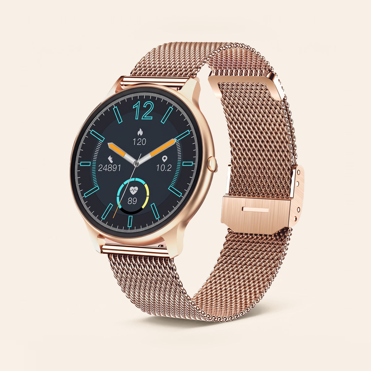 Smartwatch cu apeluri Bluetooth, culoare: auriu