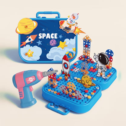 Joc de construcție STEM cu astronaut și valiză