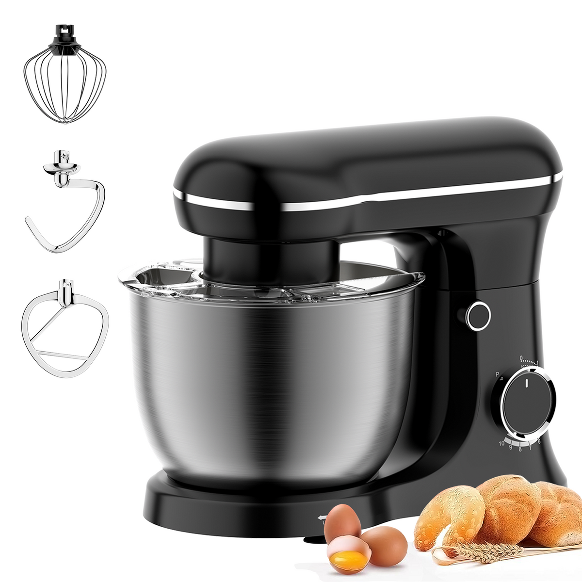 Mixer planetar 5.5L, 7 viteze, bol inox 3 accesorii