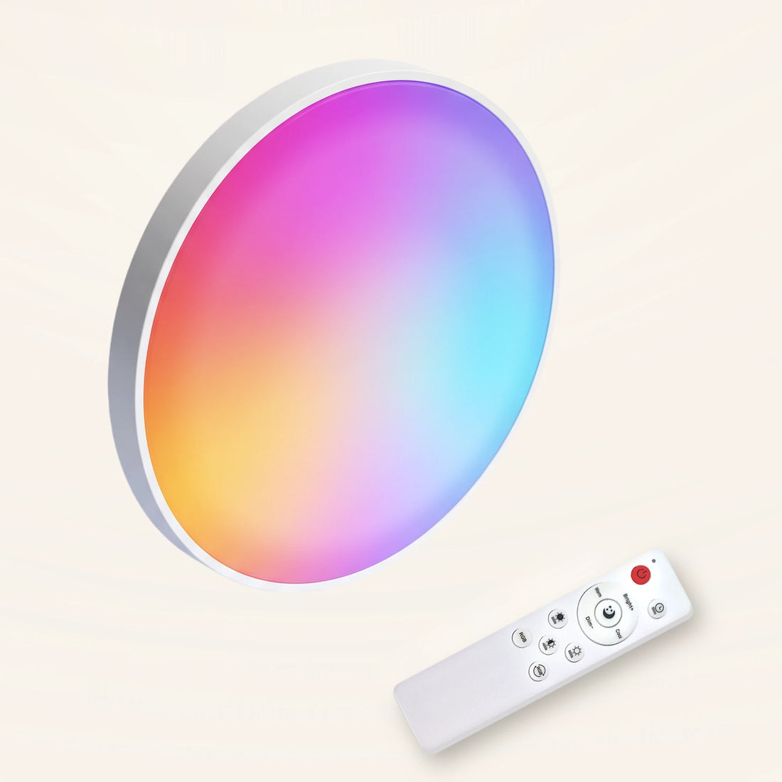 Plafonieră LED smart 30W cu lumină RGB și telecomandă